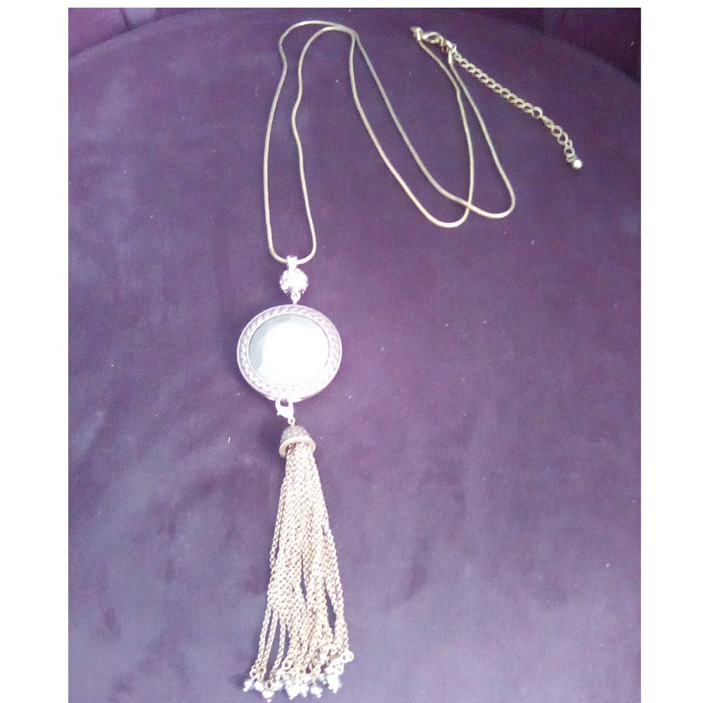 C&C Reversible Red Grey Faceted Stone Long Tassel Snake Chain Necklace Boho 30in - Picture 5 of 8